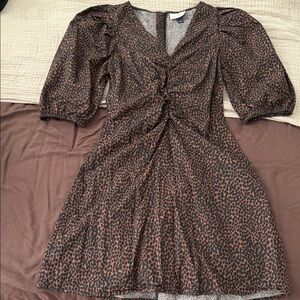 Universal Thread Brown Leopard Print Long Sleeve Dress